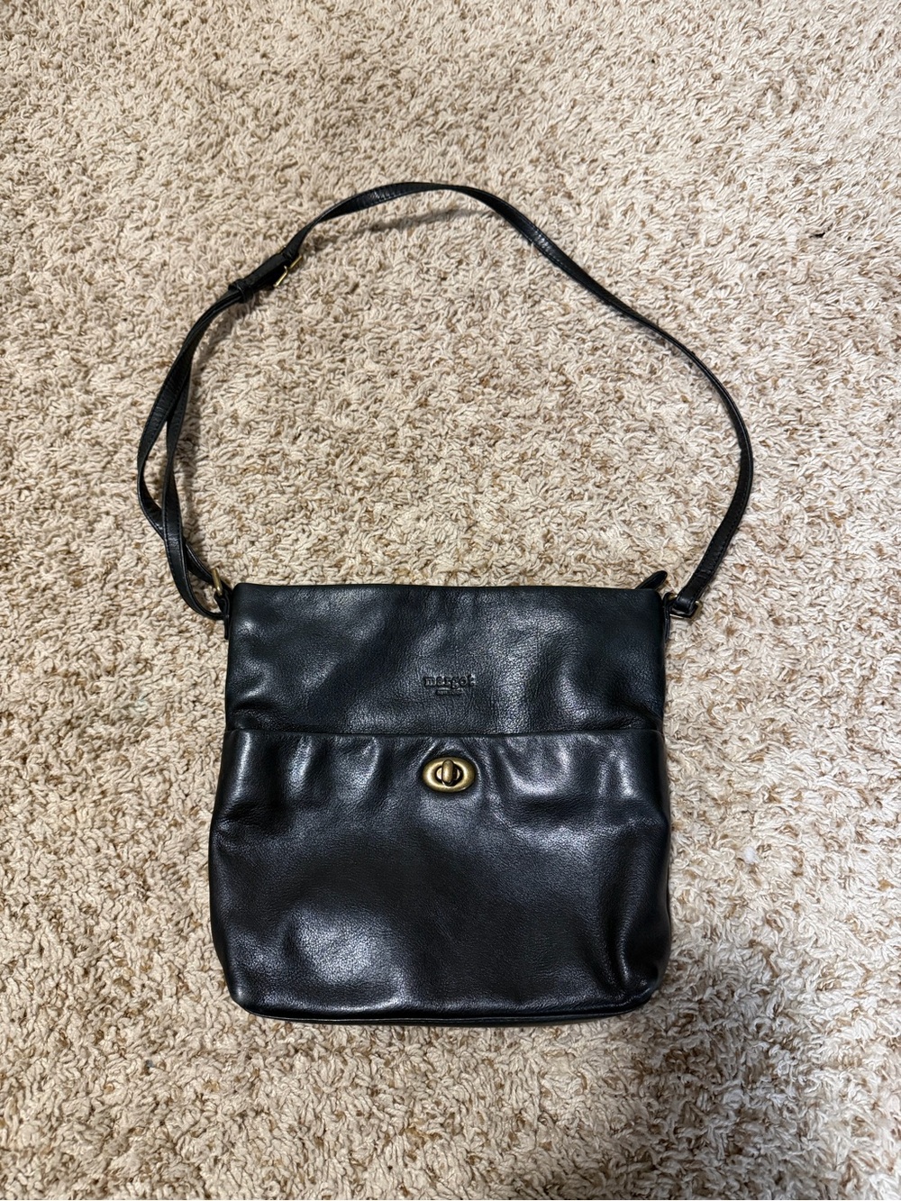 margot Black Leather Cross Body Bag